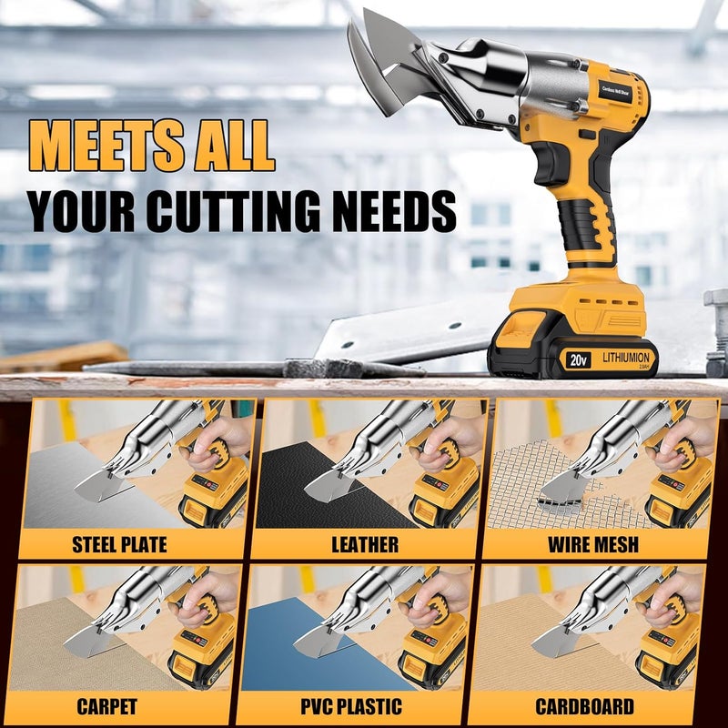 Labfintom Cordless Sheet Metal Cutter Brushless for De-walt 20v Max Battery(Tool Only), Metal Shears 360 Degree Pivoting Head, Electric Metal Scissors for for Cutting Stainless Sheet, Metal, Iron, 221 Ft-Lbs - Image 3